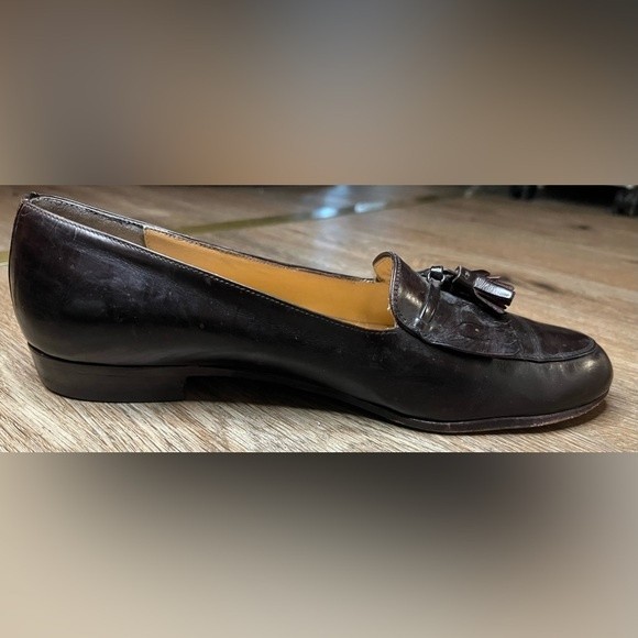 Vintage Salvatore Ferragamo Men’s Shoes Leather Loafer Brown w/ Tassle Size 8.5 - Picture 5 of 12